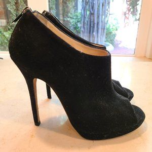 Jimmy Choo Suede Open-Toed Bootie